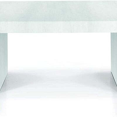JESOLO Tisch aus abgenutztem weißem Melaminholz, ausziehbar 160x90 cm - 410x90 cm