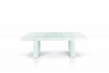 Table JESOLO en bois mélaminé blanc usé extensible 180x100 cm - 480x100 cm