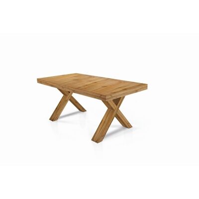 Table GALLIPOLI en mélaminé chêne noueux extensible 160x90 cm - 410x90 cm (Pieds X)