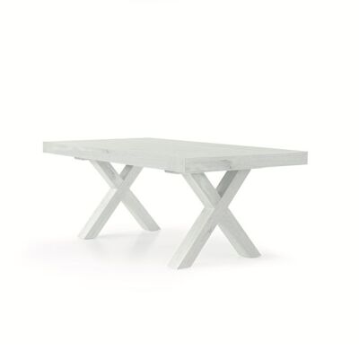 Table blanche usée extensible AMALFI 180x100 cm - 280x100 cm