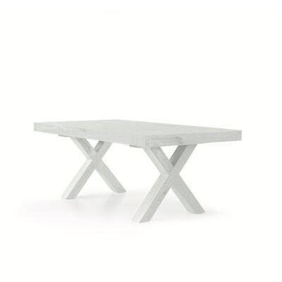 Table blanche usée extensible AMALFI 180x100 cm - 280x100 cm