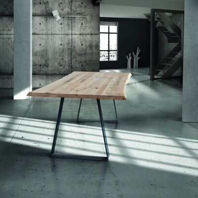 OLTRARNO table with solid wood top th. 4 cm and structure in 180x90 cm