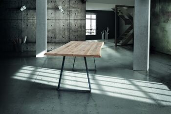 Table OLTRARNO avec plateau en bois massif ép. 4 cm et structure en 250x100 cm 1