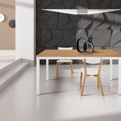 PORTOFINO Tisch in Eiche und Metall ausziehbar 110x70 cm - 160x70 cm