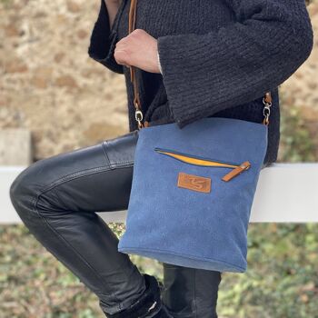 Sac à bandoulière à bandoulière Robin, bleu denim 3