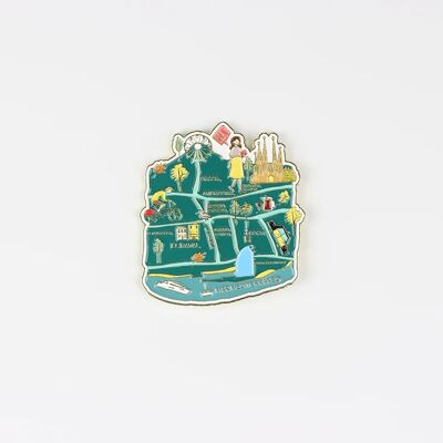 Broche de la carte de Barcelone