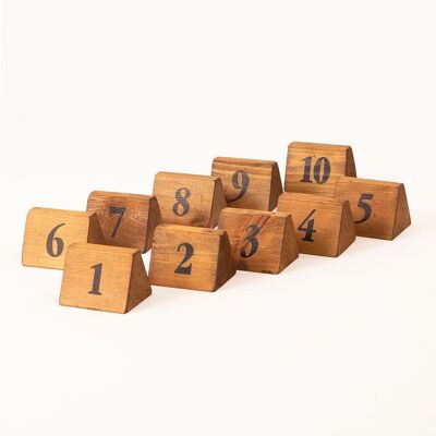 Numéros de table triangulaires en bois (45 x 45 mm)