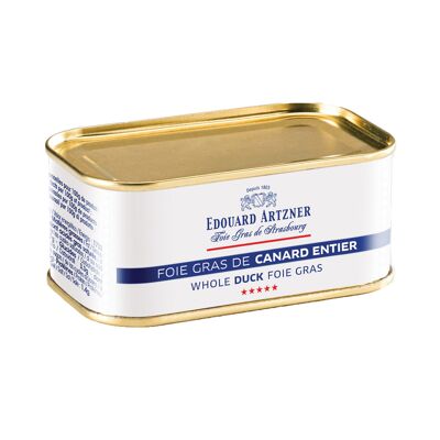 Whole Duck Foie Gras in rectangular tin - 200g