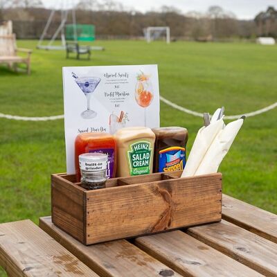 Table Tidy & Menu Holder with Compartments