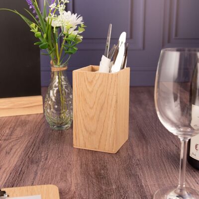 Wooden Cutlery Cube, (83 x 140 x 83 mm)