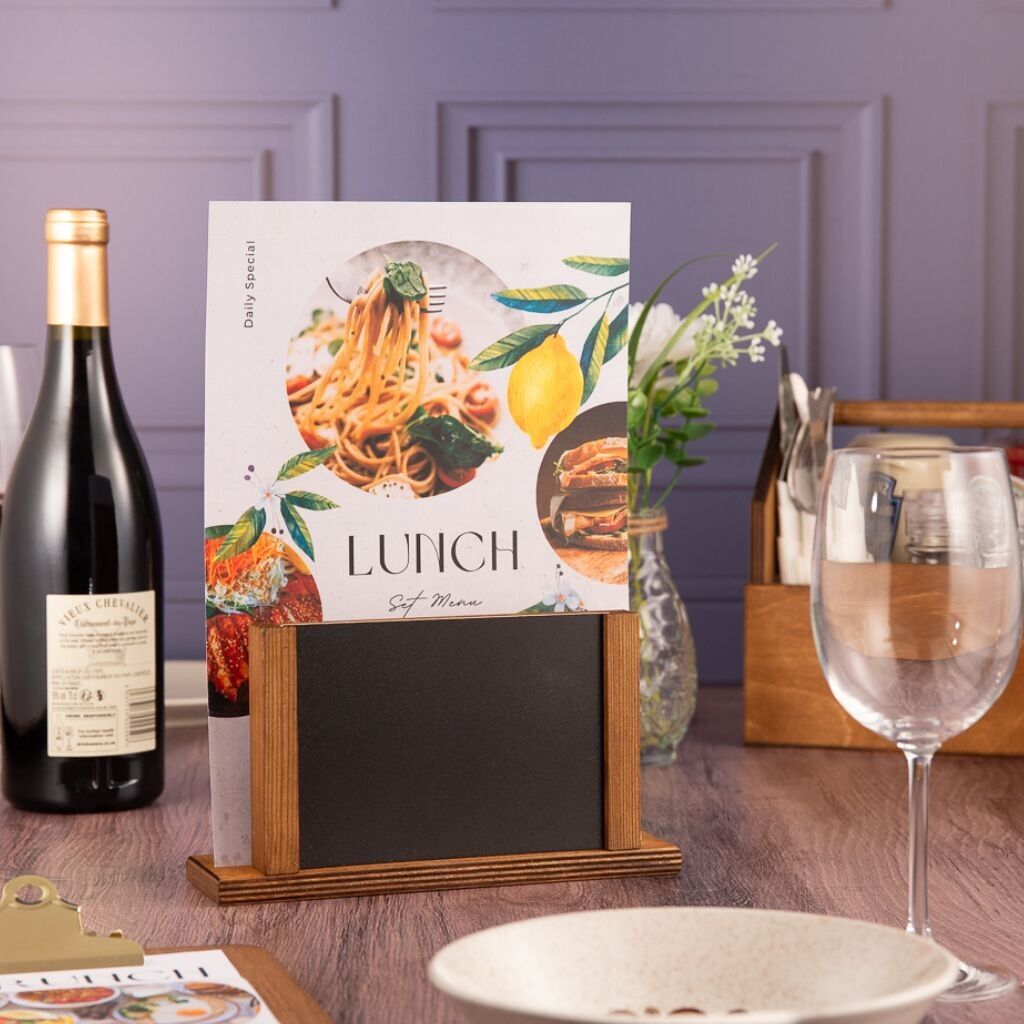 Mehrzweck-Menühalter aus Holz