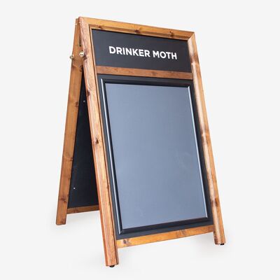 Dual-Purpose Blackboard and Poster Stand with Header Slot
