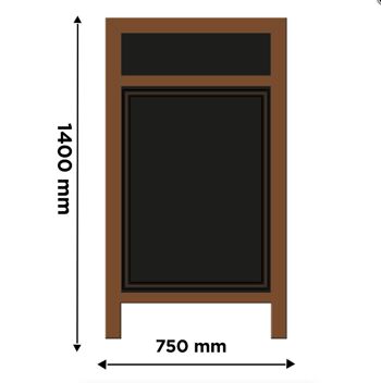 Support pour tableau noir et affiche à double usage avec fente d'en-tête 3