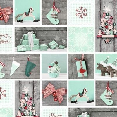 Cartoncino fotografico con motivo "Christmas mint/red", 49,5 x 68 cm