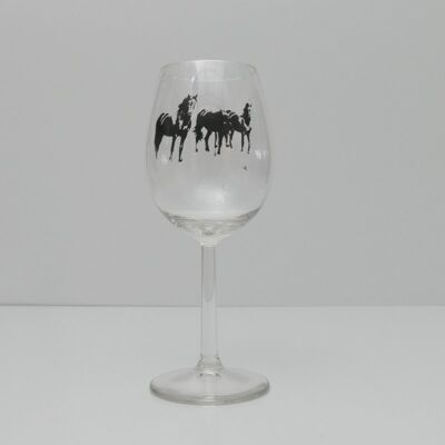 Paarden wijnglas