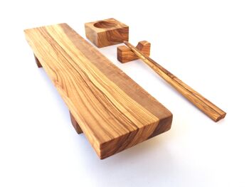 Station de sushi pour 1 personne design "squaremood" en bois d'olivier 4