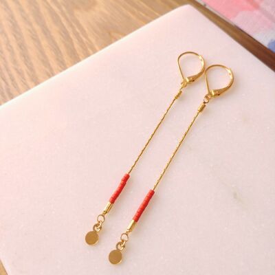 Boucles d'oreilles Luz corail