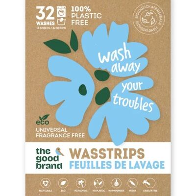 Wash strips Fragrance free 32 washes