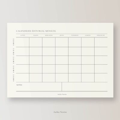 Monthly Editorial Calendar Notepad - Large Format