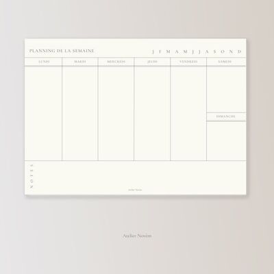 Bloc de notas - Planificador semanal - Gran formato