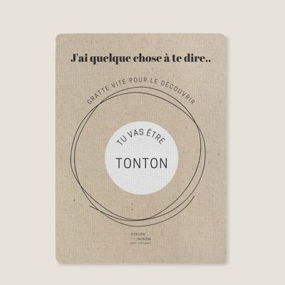 Annonce de Grossesse - Cartes à Gratter Kraft - Tu vas être Tonton