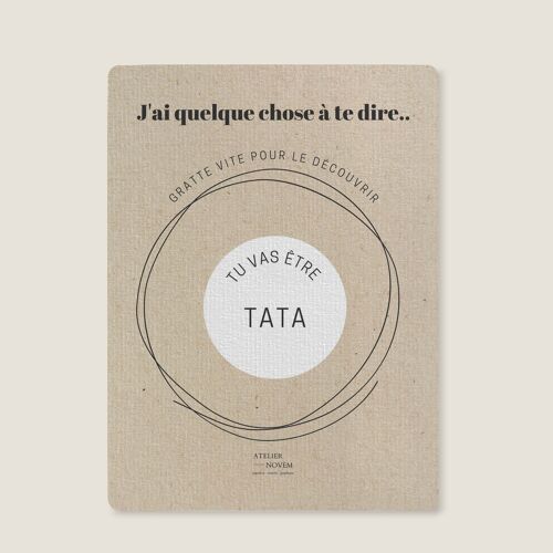 Annonce de Grossesse - Cartes à Gratter Kraft - Tu vas être Tata