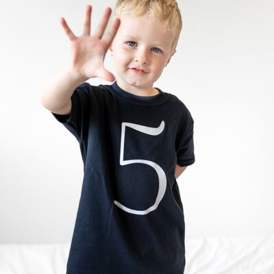 Black Birthday Number 5 Top - 4-5 Y - Long sleeve