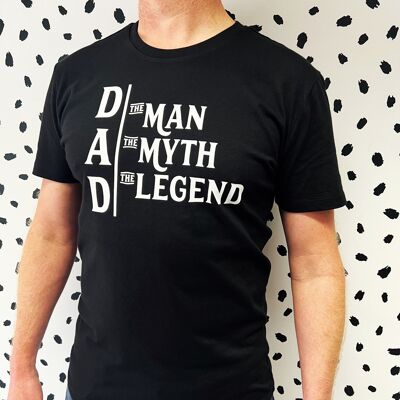 Organic Man, Myth, Legend Black T shirt - Adult M - White
