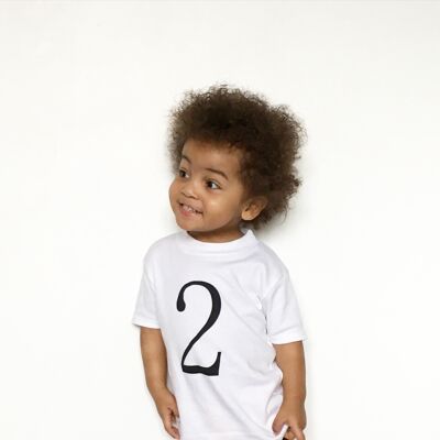 White Birthday number 2 Top - 1-2 Y - Long sleeve