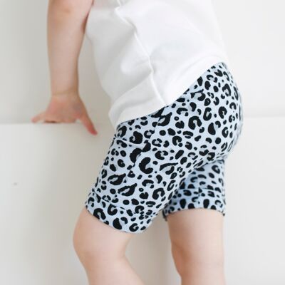 Powder Blue Leopard shorts 1-9 Years