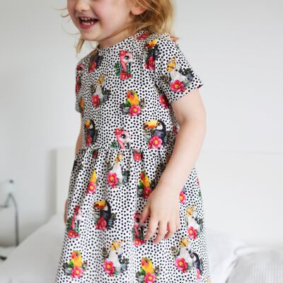 The Dotty Bird Dress  1-9 Years - 1-2 Y