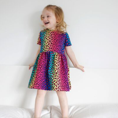Neon Leopard Dress 1-9 Years - 3-4 Y