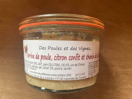 Terrine de poule citron confit et chenin 150