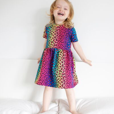 Neon Leopard Dress 1-9 Years - 5-6 Y