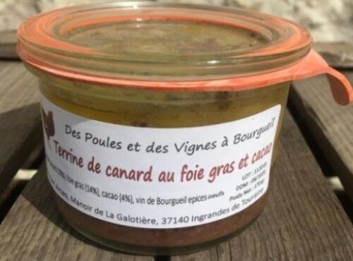 Terrine de canard au foie gras et cacao