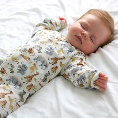 Jungle Safari cotton sleepsuit - Newborn