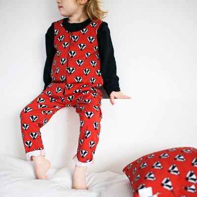 Badger print Dungarees 1-5 Years