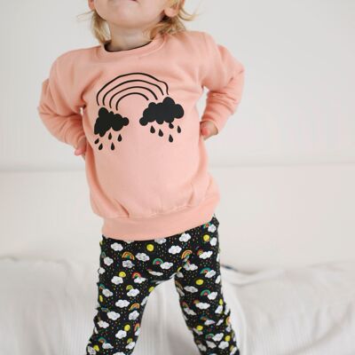 Rainbow sweater / T shirt - 6-12 M - Coral sweater