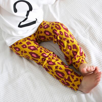 Autumn leopard Adult & Child leggings 0-6 Years - 9-12 M