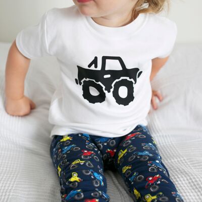 Monster Truck T shirt / Sweater - 1-2 Y - Long sleeve white top