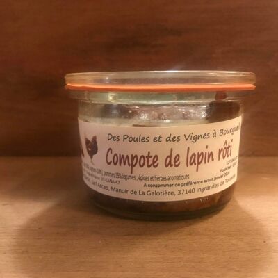 Roasted rabbit compote