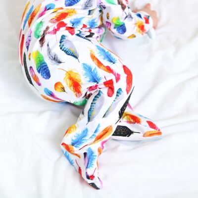 Rainbow Feather sleepsuit - 6-12 M