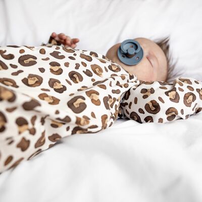 Milk leopard print cotton sleepsuit - 0-3 M