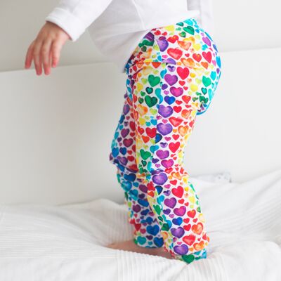 Rainbow heart print Leggings 0-9 Years - 0-6 M