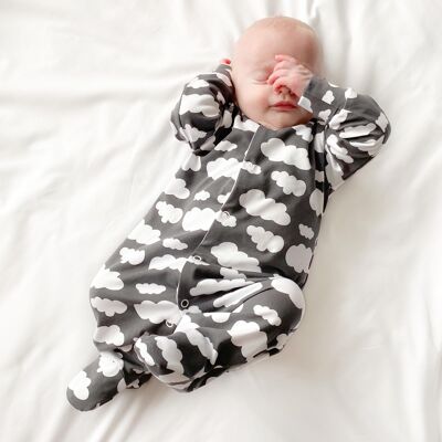 Grey cloud cotton sleepsuit - Newborn