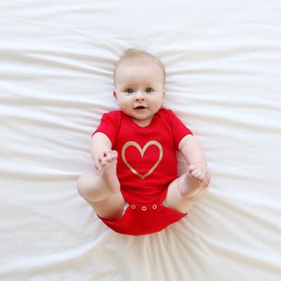 Gold heart Baby vest - 0-3 M