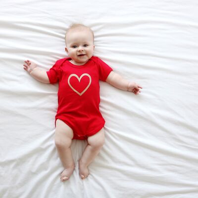 Gold heart Baby vest - 12-18 M