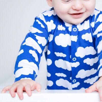 Blue cloud cotton sleepsuit - Newborn
