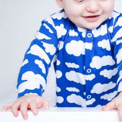 Blue cloud cotton sleepsuit - 6-12 M