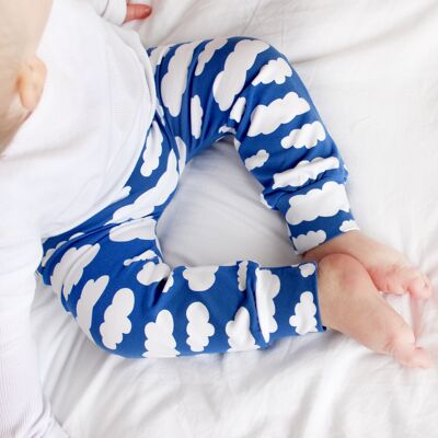 Blue Cloud Print Baby Leggings 0-6 Years - 3-4 Y